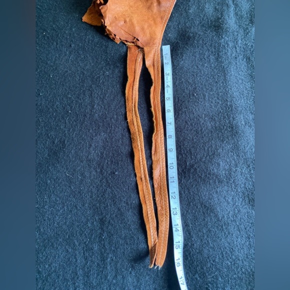 VTG 70’s Deerskin Halter Suede Genuine Leather Feather Handmade Top! - Picture 7 of 11